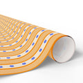 Wrapping Paper - Orange Stripes & Blue Flowers