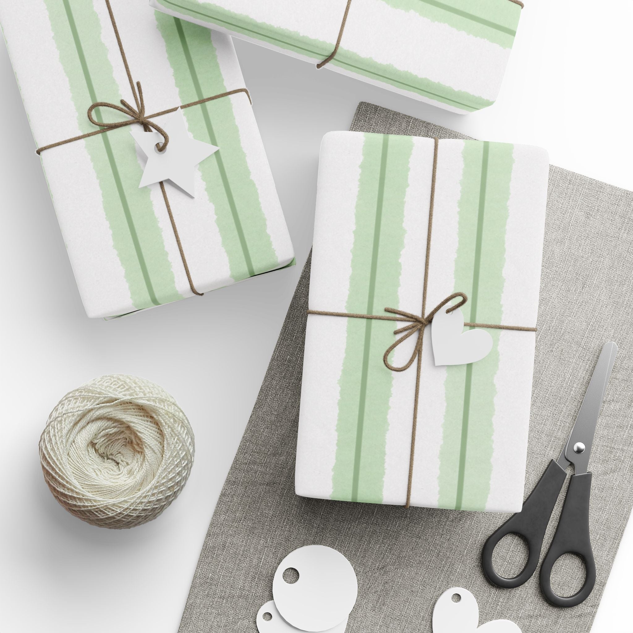Wrapping Paper - Mint Green Striped