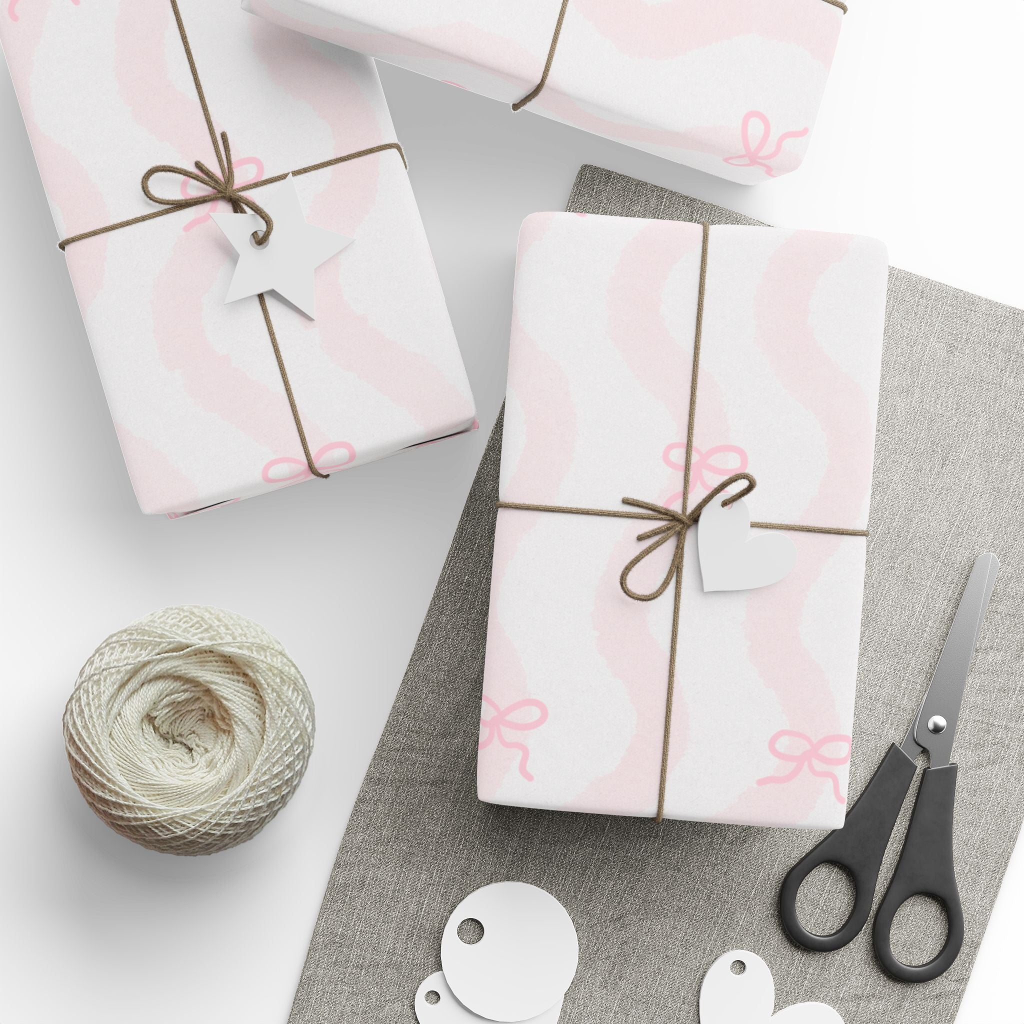 Wrapping Paper - Pink Ribbon Stripe