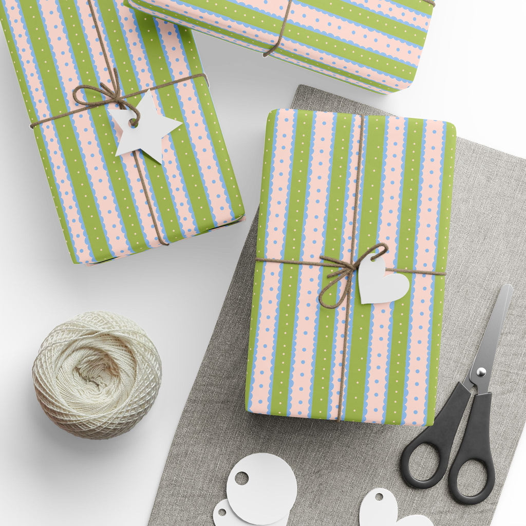 Wrapping Paper – Stripes & Dotted Accent