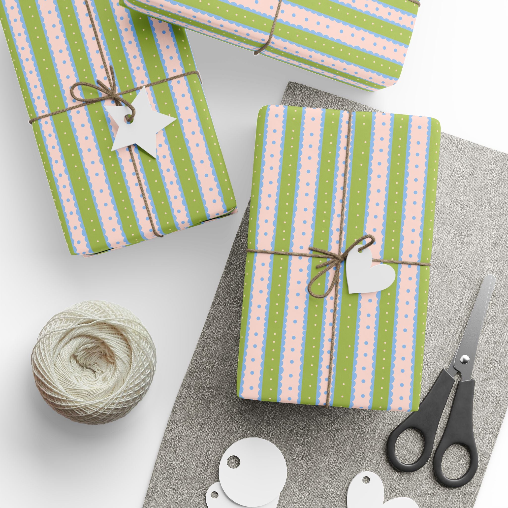 Wrapping Paper – Stripes & Dotted Accent
