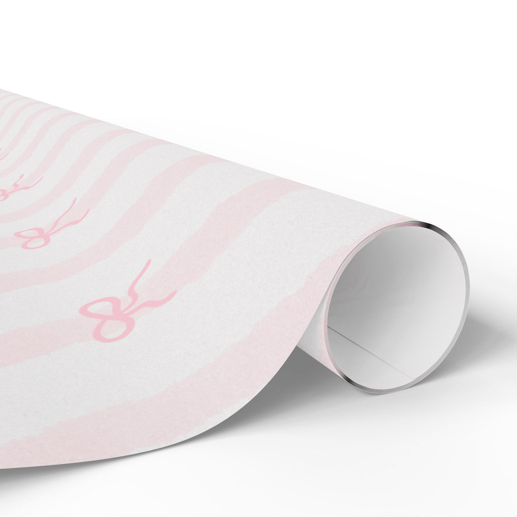 Wrapping Paper - Pink Ribbon Stripe