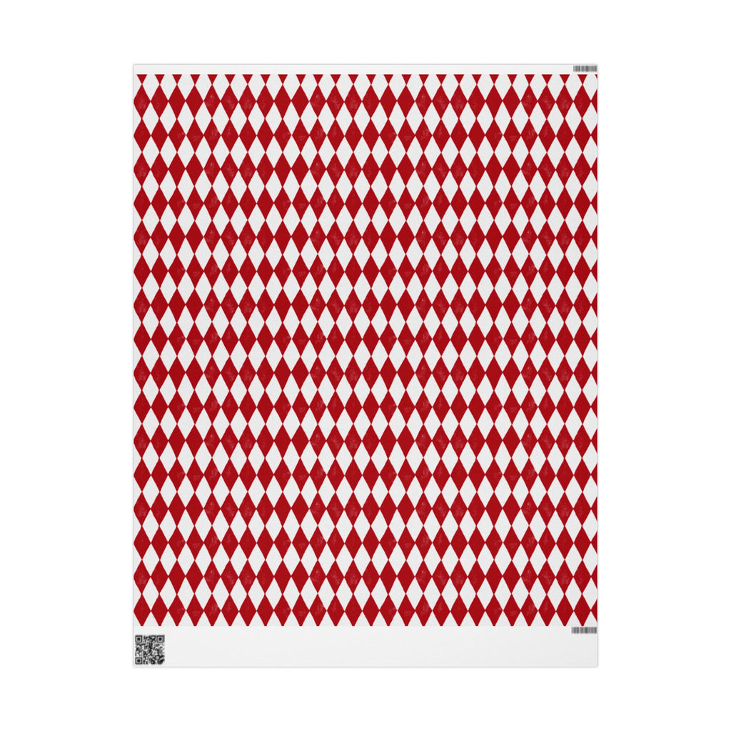 Wrapping Paper - Red Diamond Harlequin